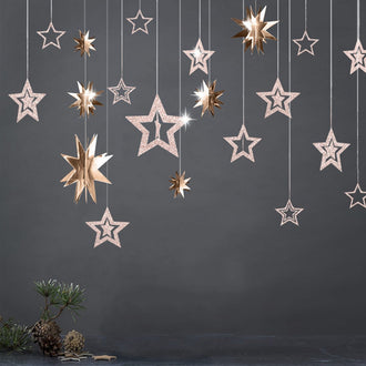 3D Glitter Star Hanging Decoration