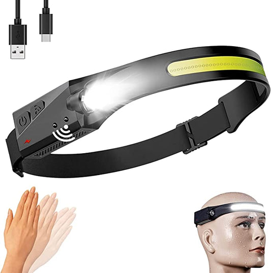 Rechargeable LED Induction Headlight - Outdoor Camping, Hiking, Fishing, Jogging and Emergency Night Use