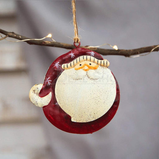 Rustic Metal Christmas Hanging Ornament - Xmas Tree Home Holiday Hanging Decor