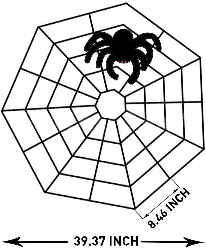 Giant Halloween Black Spider Wed Light with Remote Control (3.25ft Long)
