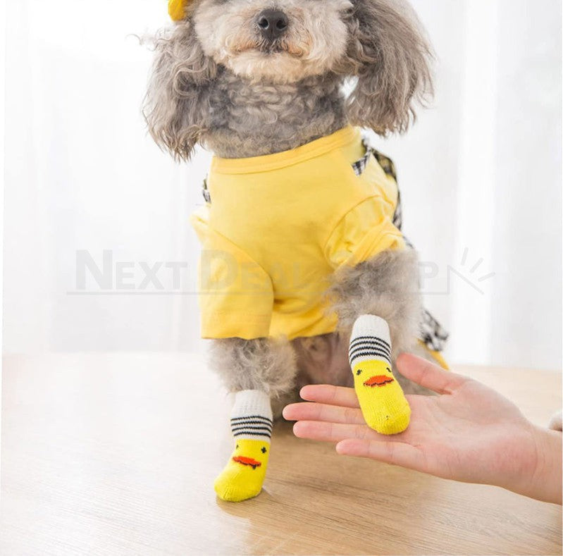 Anti-slip Pet Socks - 8 Pcs, Dog Paw Protection Socks