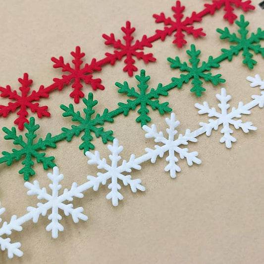 16.4 ft Felt Snowflake Trim Ribbon - Christmas Gift DIY Craft Decor