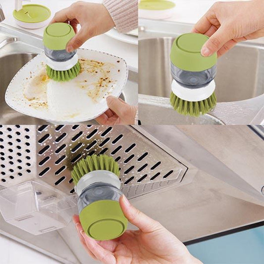 Cleaning Brush With Dispenser - Kitchen Household Cleaning Chores