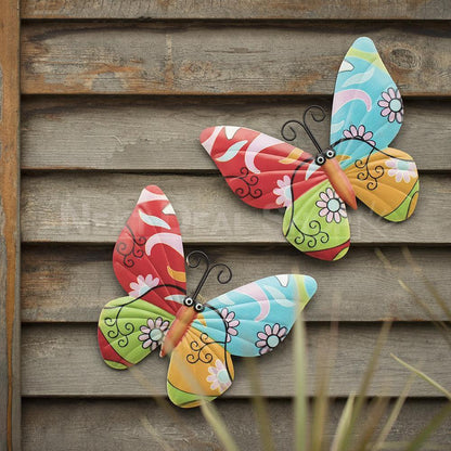 Colorful Butterfly Metal Hanging Decor - Outdoor Garden Patio Decor