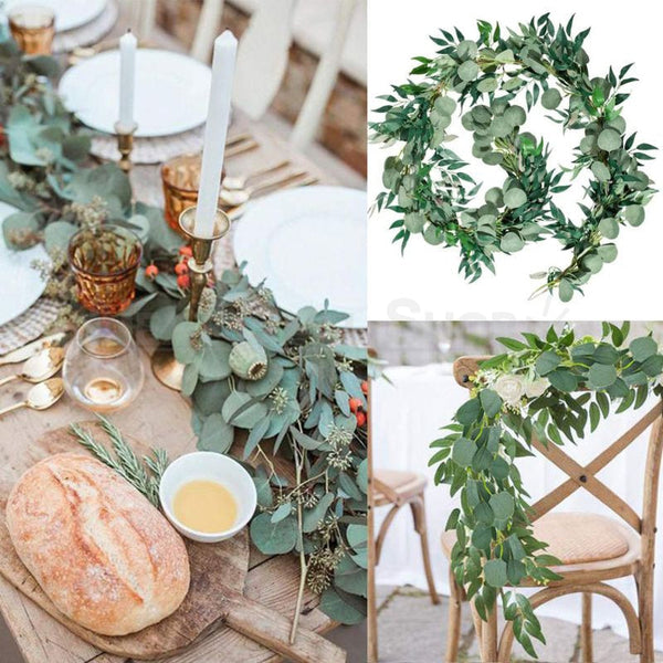 2m Artificial Eucalyptus & Willow Leaves Garland