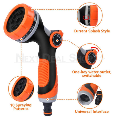 10 in 1 Garden Hose Nozzle Sprayer - Lawn Yard Plant Watering Car Washing Outdoor Tool