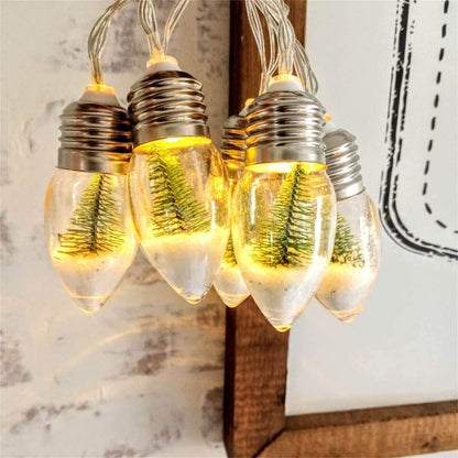 Battery Powered LED Snow Globe Fairy String Lights - 4.92 ft, 10 LED, Home Xmas Holiday Lighting Decor
