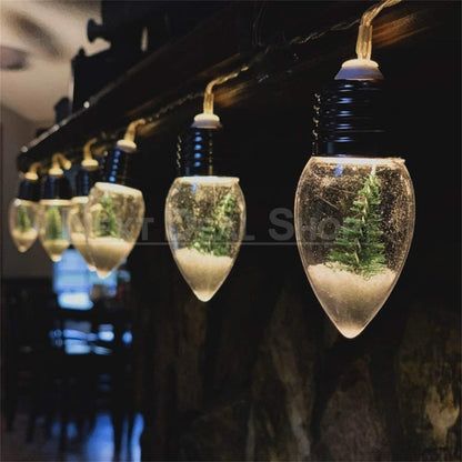 Battery Powered LED Snow Globe Fairy String Lights - 4.92 ft, 10 LED, Home Xmas Holiday Lighting Decor