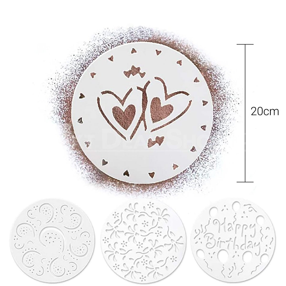 4 Sets - 8" Cake Stencils, Spray Mould, Fondant Decorating Sugarcraft Mold