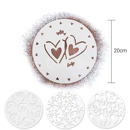 4 Sets - 8" Cake Stencils, Spray Mould, Fondant Decorating Sugarcraft Mold