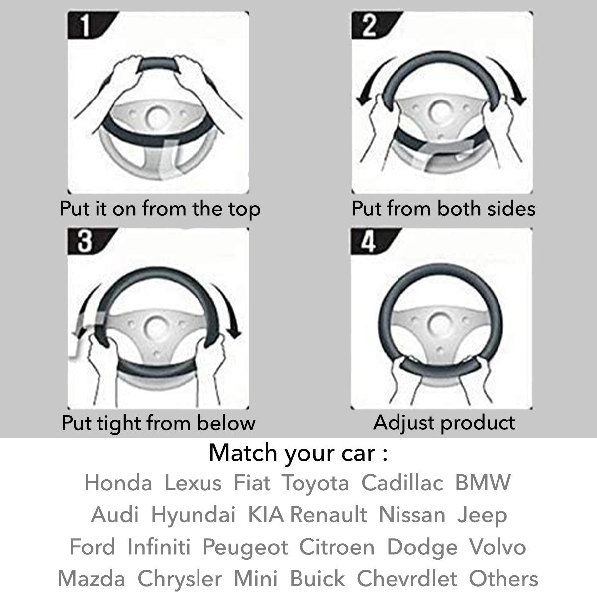 Fluffy Steering Wheel Cover with Shift Gear Cover & Handbrake Cover Set