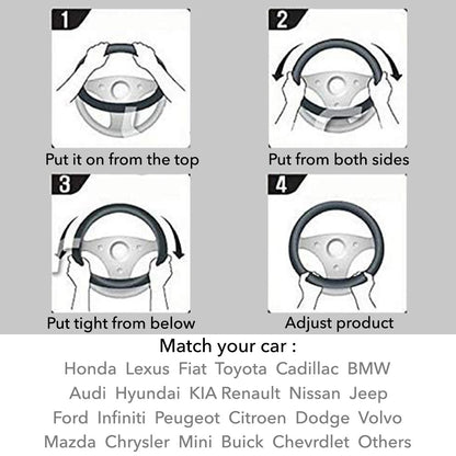 Fluffy Steering Wheel Cover with Shift Gear Cover & Handbrake Cover Set
