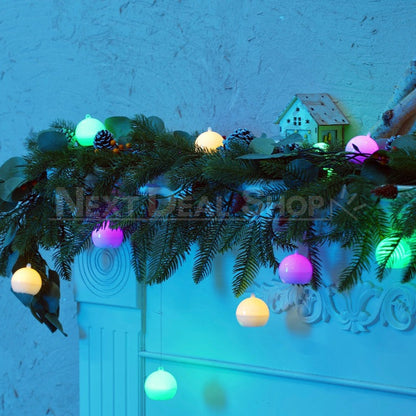 9 Pack Festive LED Ornaments - Christmas Tree Home Holiday Decor
