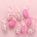 9 Pcs - Handmade Easter Egg Hanging Ornaments