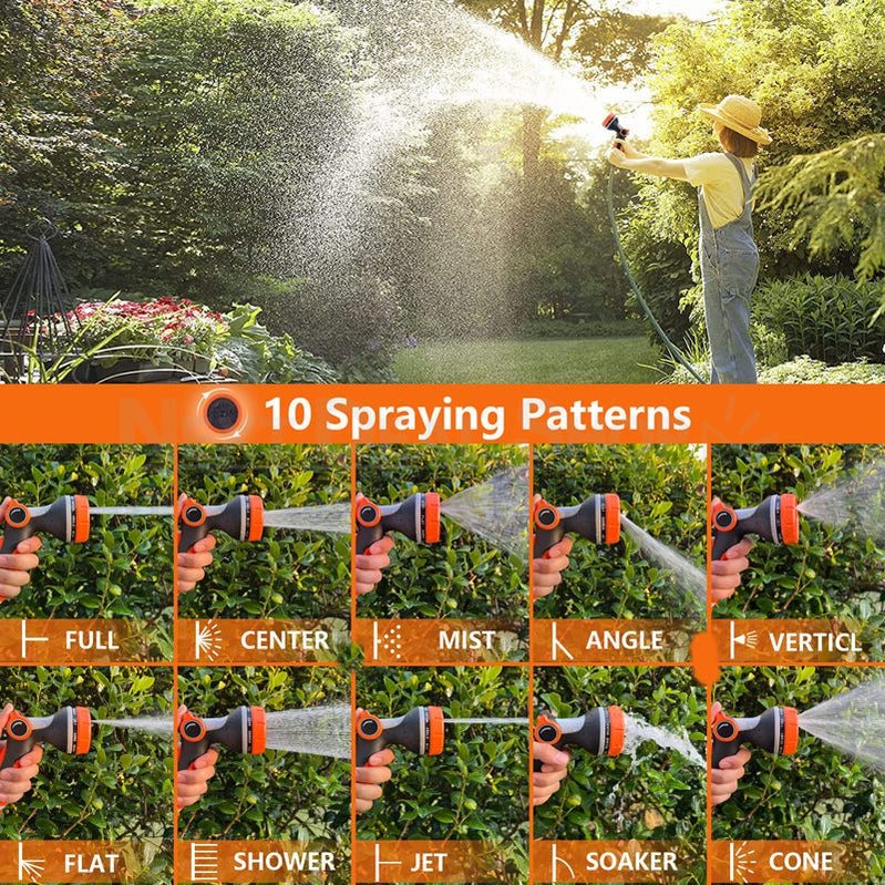 10 in 1 Garden Hose Nozzle Sprayer - Lawn Yard Plant Watering Car Washing Outdoor Tool