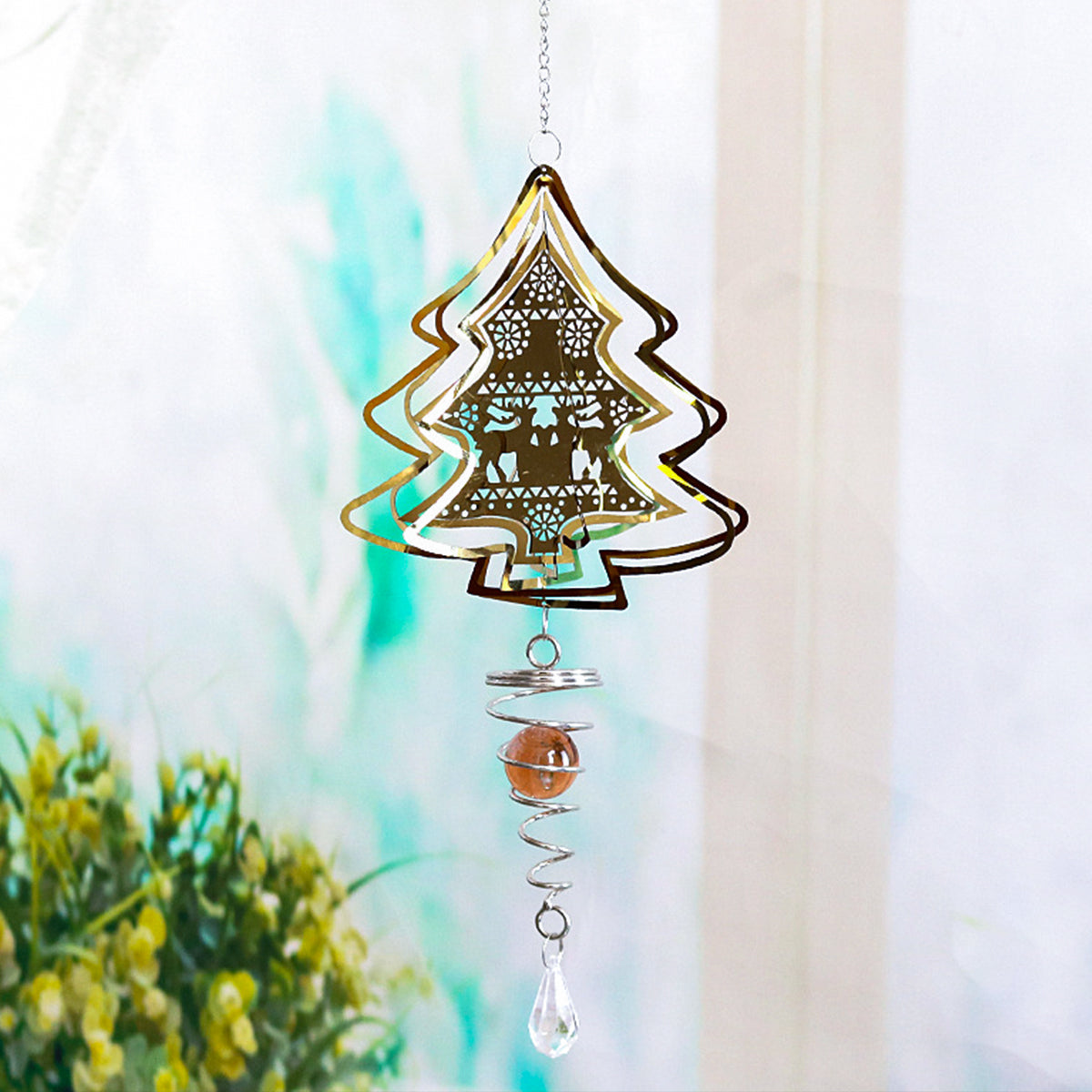 Metal Rotating Wind Chimes