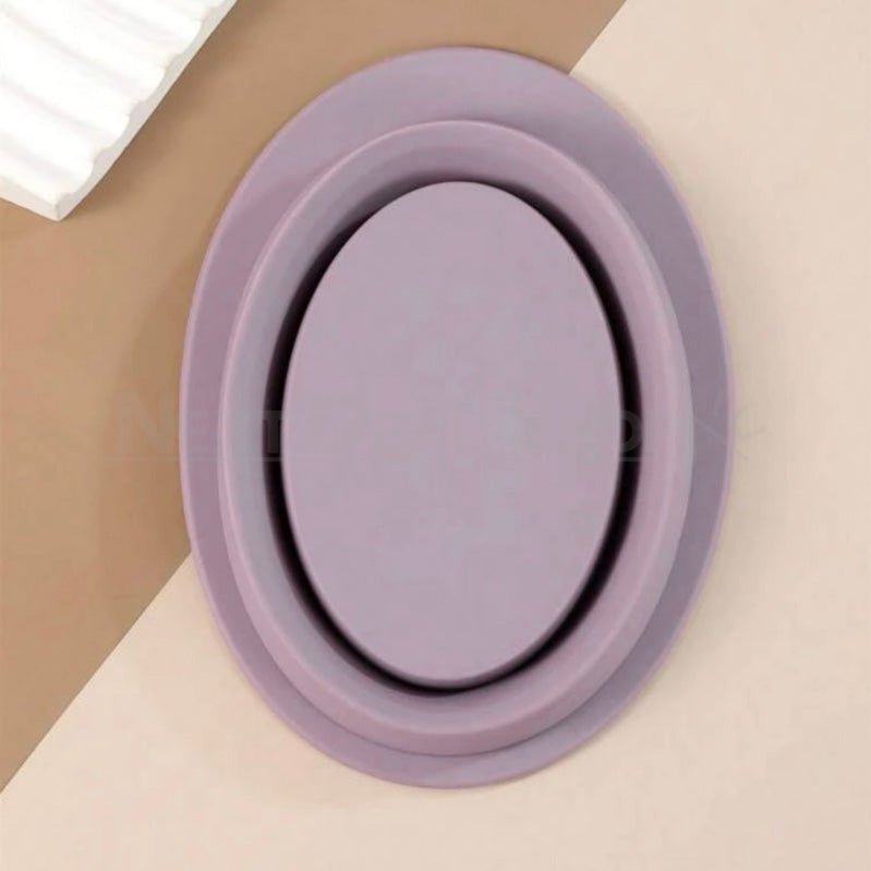 Collapsible Makeup Brush Cleaning Bowl - Foldable Silicone Basin for Cosmetic Brush Cleaning