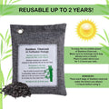 2 Packs Bamboo Charcoal Air Purifying Bag - Odor Remover for Home, Car, and Closet