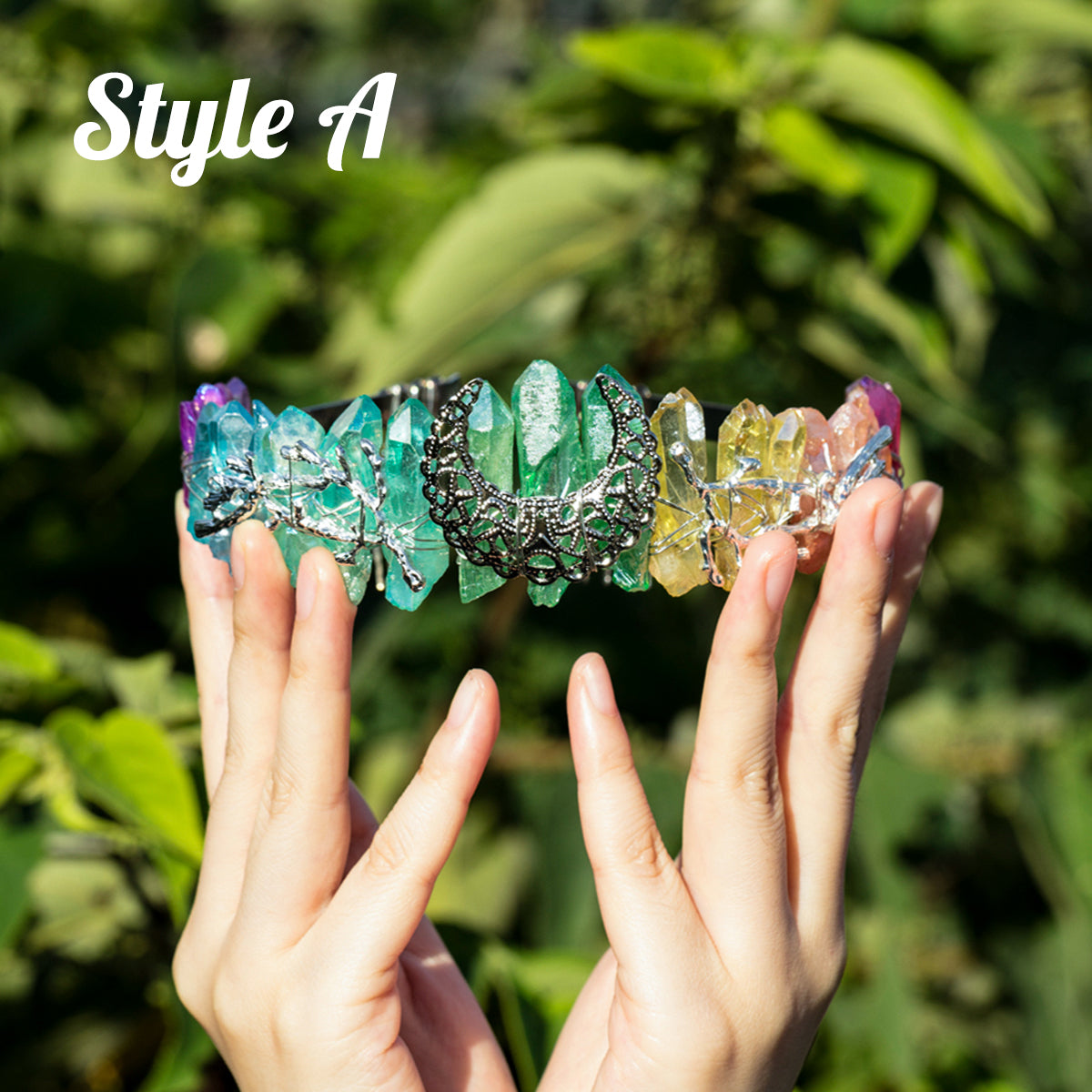 Aura Raw Crystal Tiara Crown