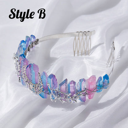 Aura Raw Crystal Tiara Crown