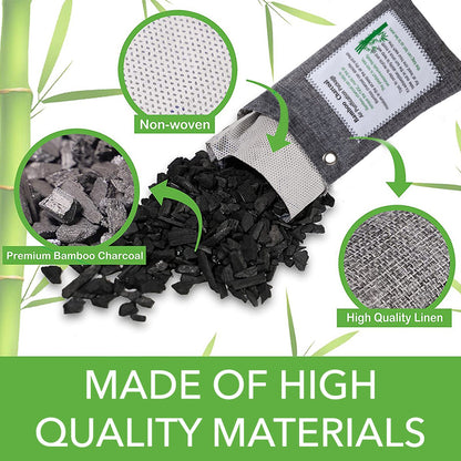 2 Packs Bamboo Charcoal Air Purifying Bag - Odor Remover for Home, Car, and Closet