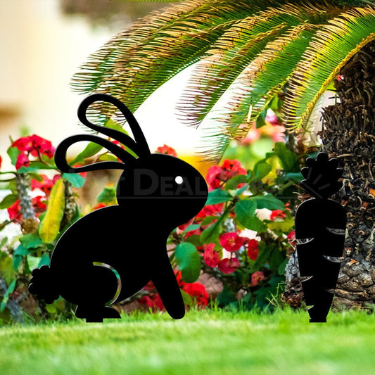 Bunny & Carrot Silhouette Garden Decor Set-Next Deal Shop-Next Deal Shop