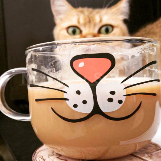 Cat Face Glass Mug-Next Deal Shop-Next Deal Shop