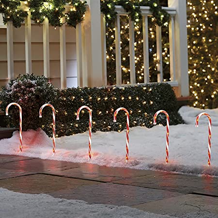 Battery Powered Christmas Candy Cane String Lights - 5 Candy Canes, Holiday Lighting Decor
