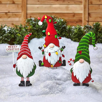 Christmas Garden Gnome Yard Stake