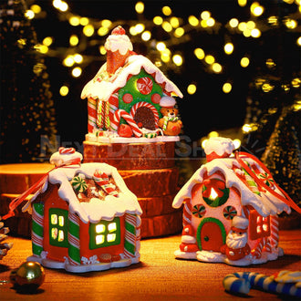 Christmas Gingerbread LED Candy House Hanging Ornament