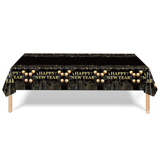 Disposable Plastic New Year Tablecloth (54 x 108 Inches)-Next Deal Shop-Next Deal Shop