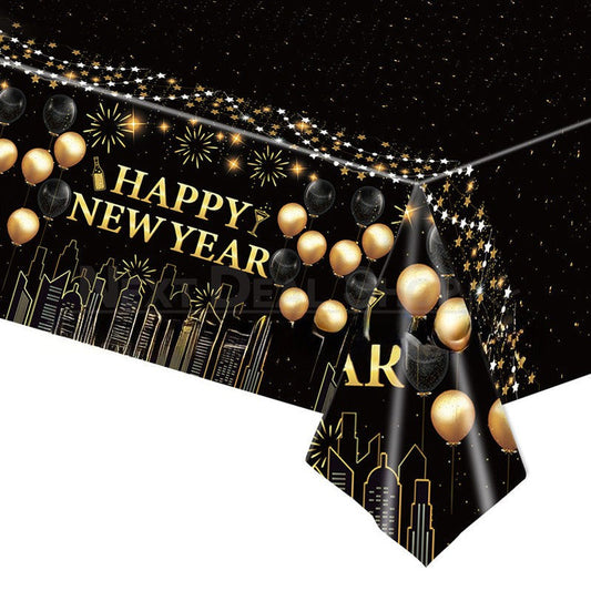 Disposable Plastic New Year Tablecloth (54 x 108 Inches)-Next Deal Shop-Next Deal Shop