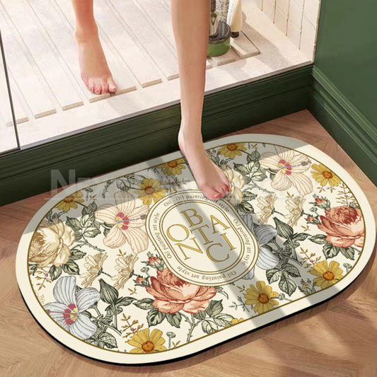 Floral Pattern Quick Dry Bath Mat-Next Deal Shop-Next Deal Shop