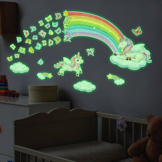 Glow In the Dark Unicorn & Butterfly Sticker