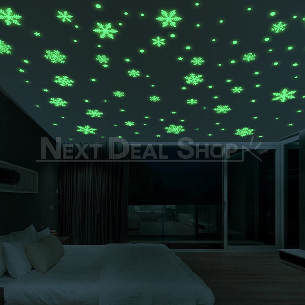 Glow in The Dark Snowflake Window Decoration Sticker Set-Next Deal Shop-Next Deal Shop