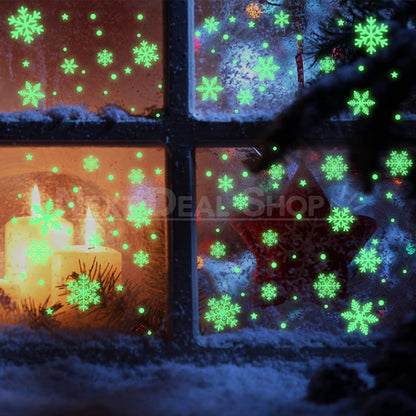 Glow in The Dark Snowflake Window Decoration Sticker Set-Next Deal Shop-Next Deal Shop