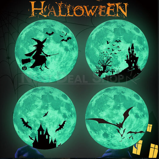 Halloween Glow in the Dark Moon Sticker-Next Deal Shop-Next Deal Shop