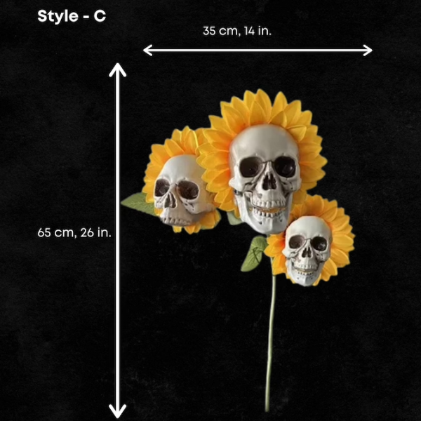 Halloween Skull Sunflower Decoration-Next Deal Shop-Three Heads - C-Next Deal Shop