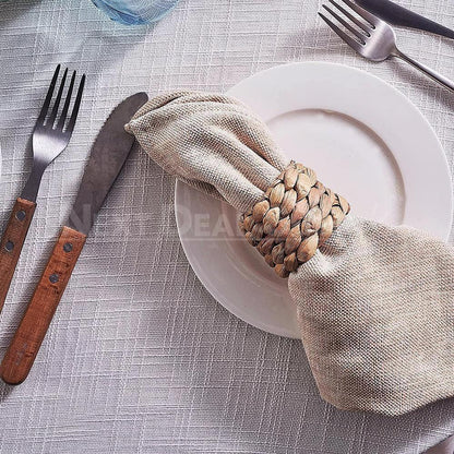 Handwoven Natural Rattan Napkin Ring Set-Next Deal Shop-Next Deal Shop