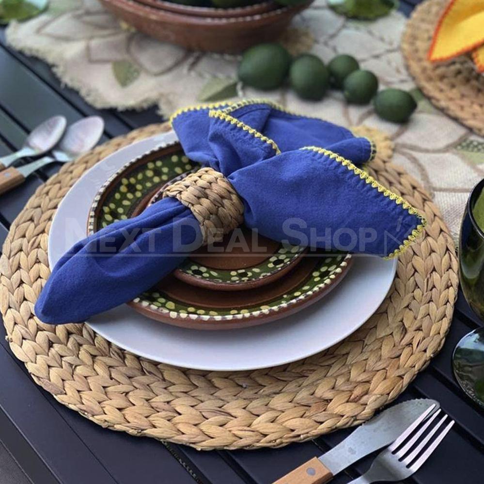 Handwoven Natural Rattan Napkin Ring Set-Next Deal Shop-Next Deal Shop