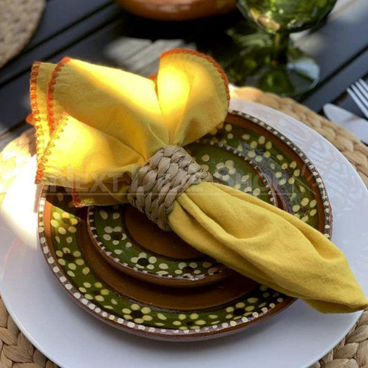 Handwoven Natural Rattan Napkin Ring Set-Next Deal Shop-Next Deal Shop