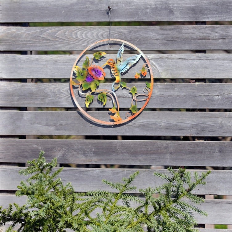 Hummingbird & Flowers Metal Wall Art-Next Deal Shop-Next Deal Shop