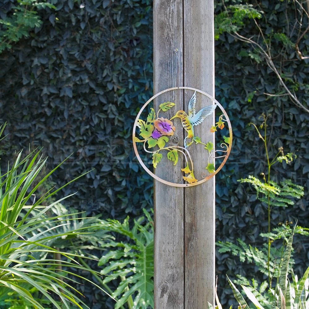 Hummingbird & Flowers Metal Wall Art-Next Deal Shop-Next Deal Shop