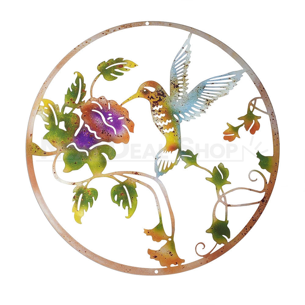Hummingbird & Flowers Metal Wall Art-Next Deal Shop-Next Deal Shop