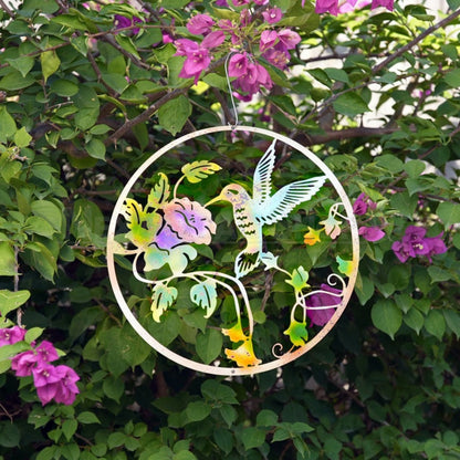 Hummingbird & Flowers Metal Wall Art-Next Deal Shop-Next Deal Shop