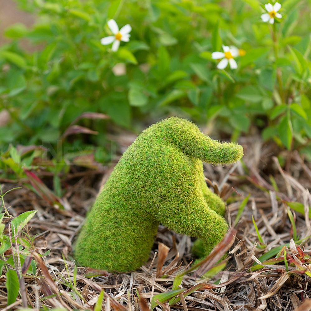Adorable Moss Puppy Butt Garden Decor - Yard Patio Potted Plant Cute Statue Ornament