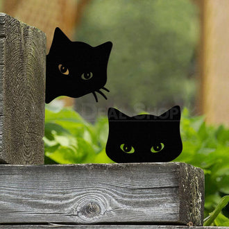 Metal Cat Silhouette Garden Decor