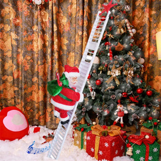 Musical Climbing Ladder Santa Claus Decor