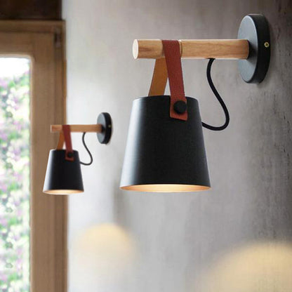 Nordic Style Wooden Hanging Wall Sconce