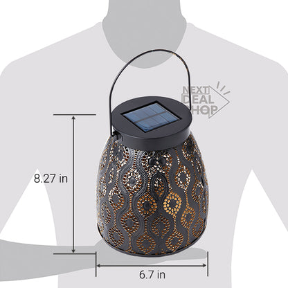 Solar-Powered Iron Moroccan Lamp
